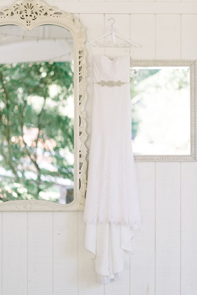 Mikaella Strapless Lace gown available at Love and Lace Bridal Salon - www.loveandlacebridalsalon.com/blog
