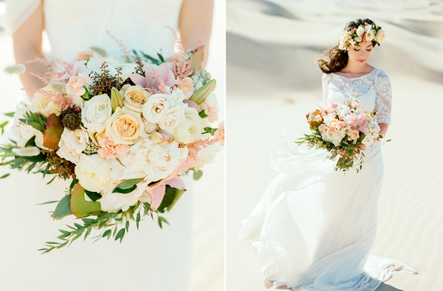 The Bloom of Time florals featured in shoot with our Leanne Marshall gown | Brett Hickman Photographers - www.loveandlacebridalsalon.com/blog