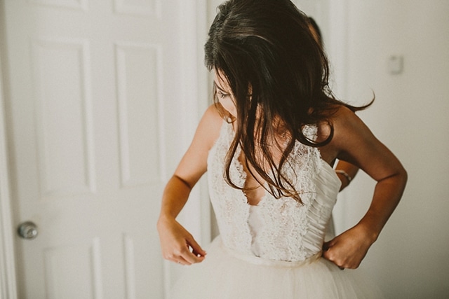 Real Love and Lace Bride Erika in Truvelle Nicolet with custom tulle skirt | Gina & Ryan Photography - www.loveandlacebridalsalon.com/blog