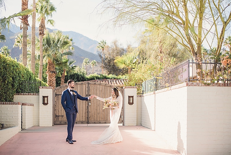 Palm Springs Bohemian wedding featured by top LA bridal shop, Love and Lace Bridal Salon