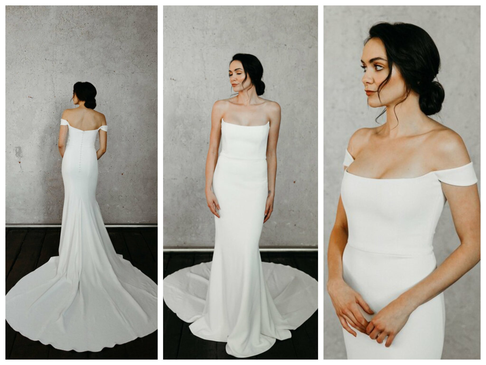 Wedding dresses for broad shoulders by top Los Angeles bridal shop, Love and Lace Bridal Salon: Alyssa Kristin's Camilla