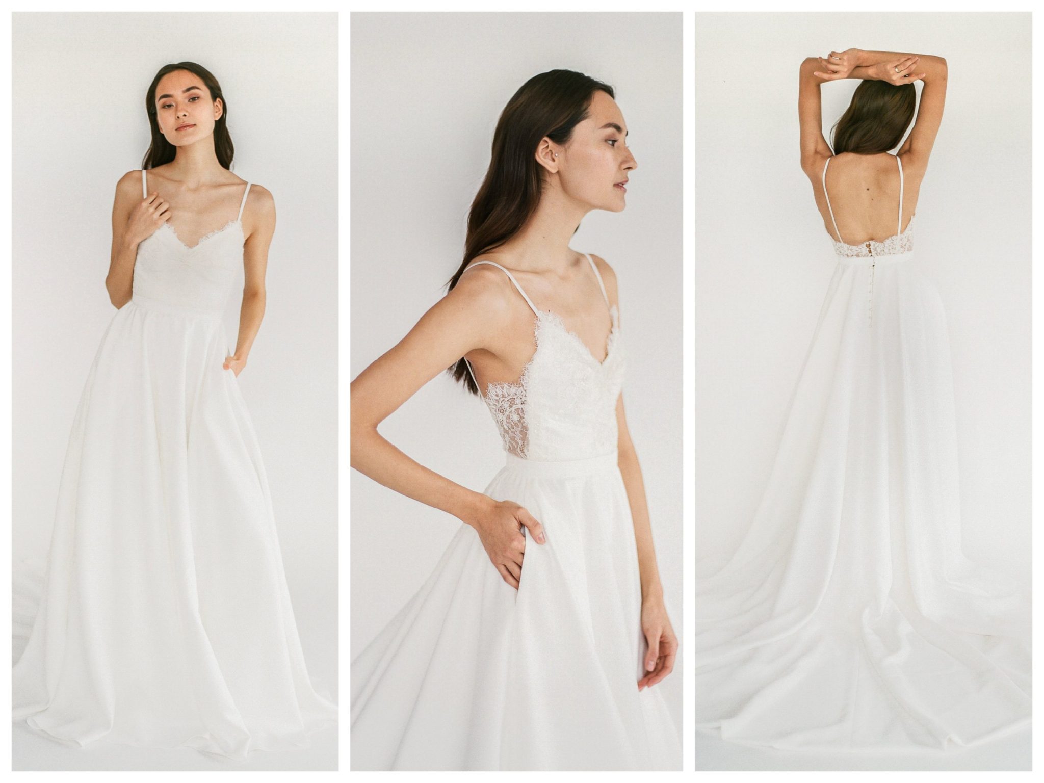 Wedding dresses for broad shoulders by top Los Angeles bridal shop, Love and Lace Bridal Salon: Truvelle Bridal's Trisha