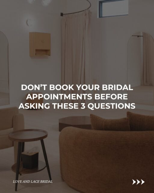 These questions can make the difference between having a very positive dress shopping experience vs. a very disappointing one.

#loveandlacebridal #weddingdressshopping #2027bride #bridetobe #ocweddingdressshopping