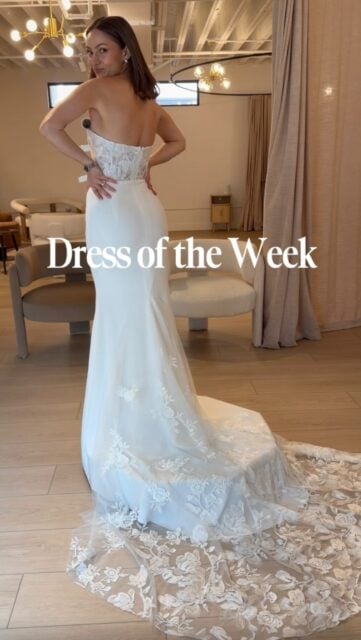 For the bride that appreciates minimalism but wants a little more: Capricorn by @anaisanette is for you 🤍

#loveandlacebridal #dressoftheweek #2027bride #uniqueweddingdresses #minimalistweddingdress