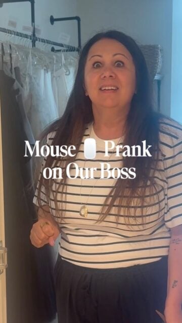 Prank our boss with us! 🐭🖱️

#loveandlacebridal #prank #prankonboss #workprank #2027bride